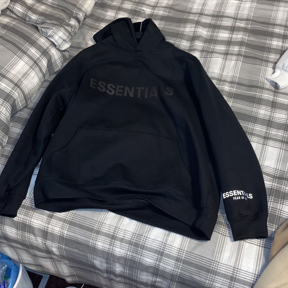Black essentials hoodie